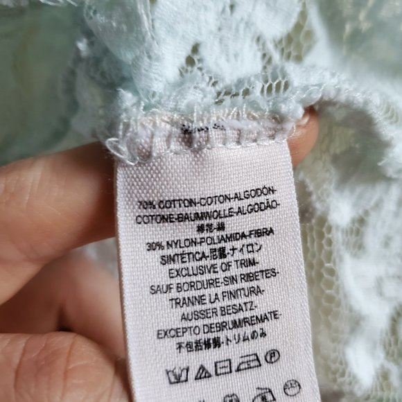 Free People Blue and Cream Lace Peplum Top Size XS - Picture 13 of 16